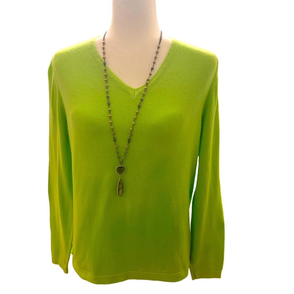 Lilly Pulitzer Lime Green V-Neck Sweater